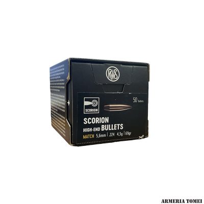 PALLE DA RICARICA - RWS - SCORION 5,6mm / .224 • 4,5g / 69gr MATCH (50 PZ)