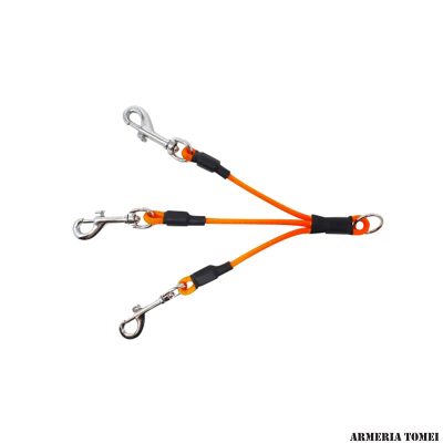 TRIPLO IN CORDINO DA 6MM ALTA RESISTENZA CON 3 MOSCHETTONI 70MM (ARANCIO)
