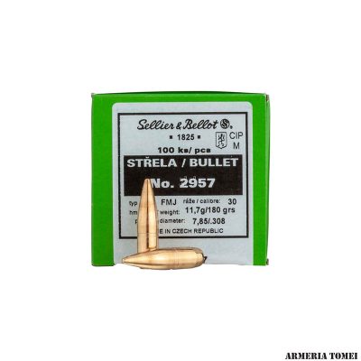 PALLE DA RICARICA - SELLIER & BELLOT - PALLE CAL. 30/308/30-06 FMJ 11,7G | 180 GRS (100 PZ.) -2957