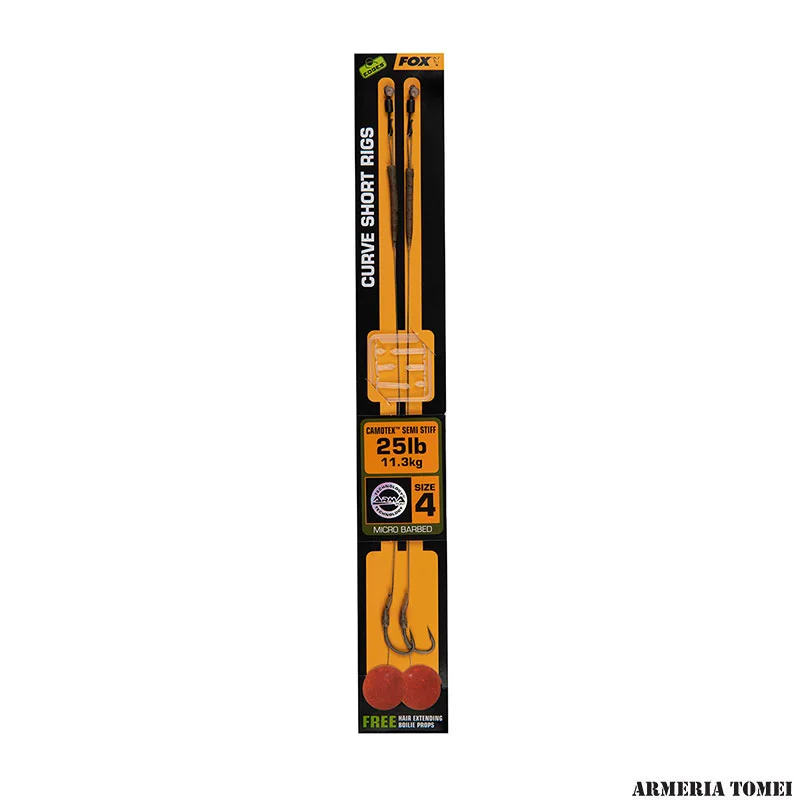 FOX - EDGES™ ARMA POINT CURVE SHORT RIGS Camotex Semi Stiff SIZE 4 / 25lb 11.3kg