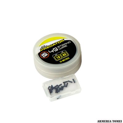 FOX RAGE - ANTI KINK 49 STRAND STEEL WIRE 10 METRES • INCLUDING CRIMPS 18kg 40lb