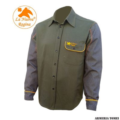LA NUOVA REGINA - CAMICIA SUPREME 100% COTONE CON RIPORTO IN KEVLAR SU MANICHE – COLORE VERDE