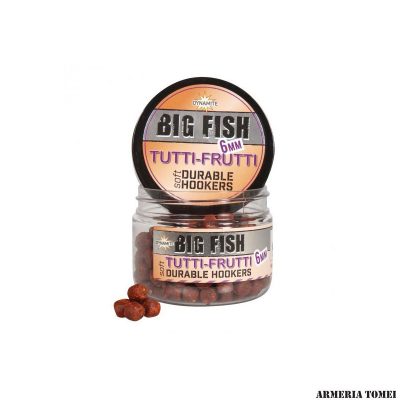 DYNAMITE - BIG FISH SOFT DURABLE HOOKERS TUTTI-FRUTTI 6MM