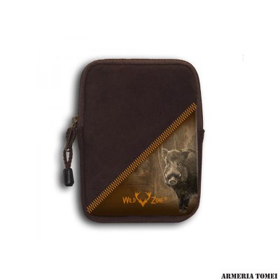 WILD ZONE - PORTA CARTUCCE DA 10 CELLE CON ZIP (CINGHIALE) FLUO