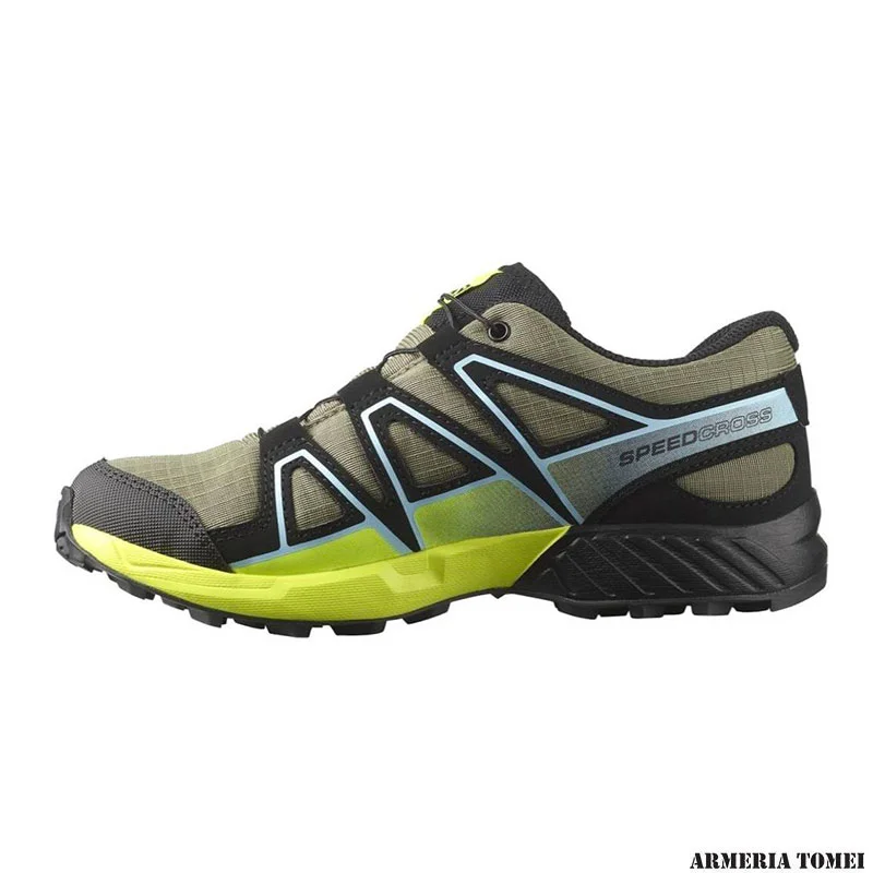 SALOMON - BIMBO/A - SPEEDCROSS CSWP J Deep Lichen Green / Black / Safety Yellow - immagine 3