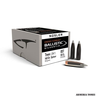 PALLE - NOSLER - BALLISTIC SILVER TIP 7mm caliber (.284") Spitzer 140gr (9.0 grams) (50pz)