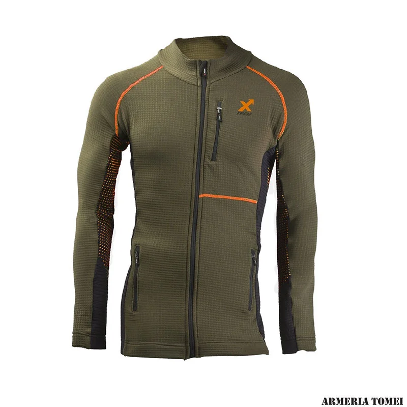 X TECH - FELPA CON ZIP INTERA COMPASS Verde