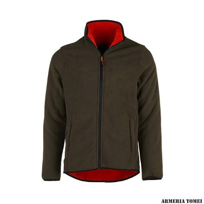 UNIVERS - GIACCA DUBBED PILE VERDE/ARANCIO