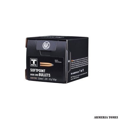 PALLE DA RICARICA - RWS - SOFTPOINT Hunting 5,6mm | .224 4,1g | 63gr (100pz)