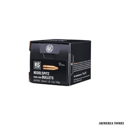 PALLE DA RICARICA - RWS - KEGELSPITZ Hunting 7,62mm | .30 9,7g | 150gr (50pz)