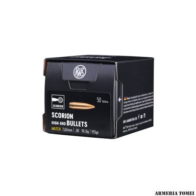 PALLE DA RICARICA - RWS - SCORION 7,62mm | .30 • 10,0g | 155gr MATCH (50 PZ)