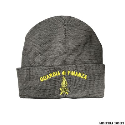 CAPPELLO LANA - GUARDIA DI FINANZA CON SCRITTA RICAMATA (GRIGIO)