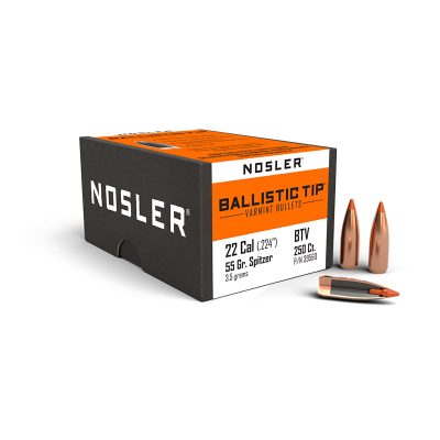 PALLE - NOSLER - BALLISTIC TIP 22 caliber (.224") Spitzer 55gr (3.6 grams) (250pz)