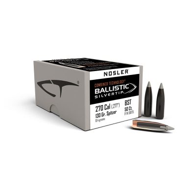 PALLE - NOSLER - BALLISTIC SILVER TIP 270 caliber (.277") Spitzer 130gr (8.4 grams) (50pz) -51075
