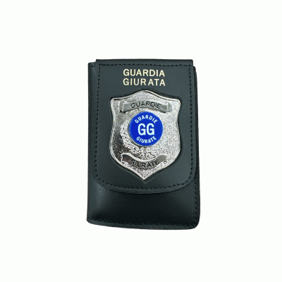 VEGA HOLSTER - PORTAFOGLIO CON PLACCA COLORE ARGENTO GUARDIA GIURATA