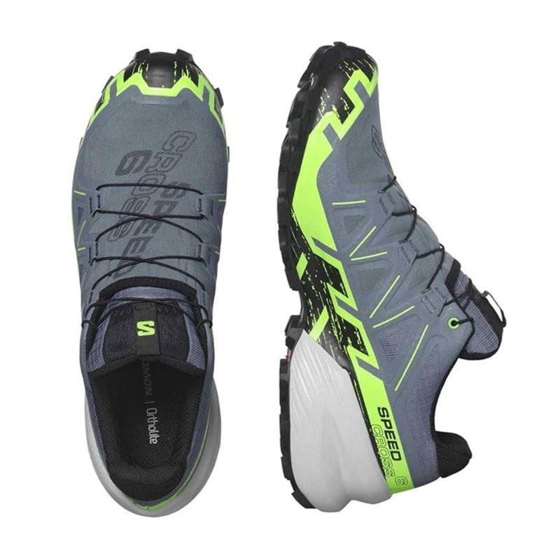 SALOMON - UOMO - SPEEDCROSS 6 GTX Fint Stone/Green Gecko/Black - immagine 2