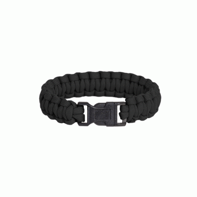 BRACCIALE PARACORD - PENTAGON - PSELION SURVIVAL BRACELET Black 20cm