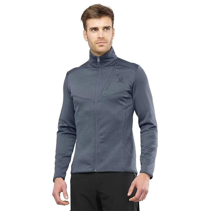 MAGLIA/PILE - SALOMON - UOMO - DISCOVERY FZ M Ebony MIDLAYER JACKET - immagine 4