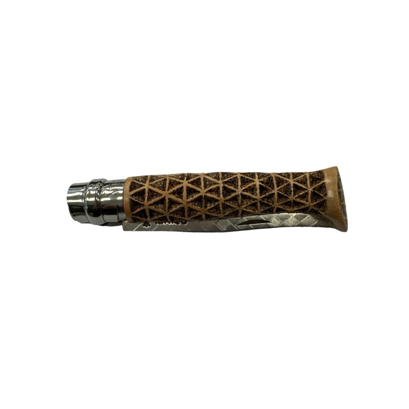 COLTELLO - OPINEL -  N.8 INOX INTAGLIATO/PIROGRAFATO A MANO - immagine 2