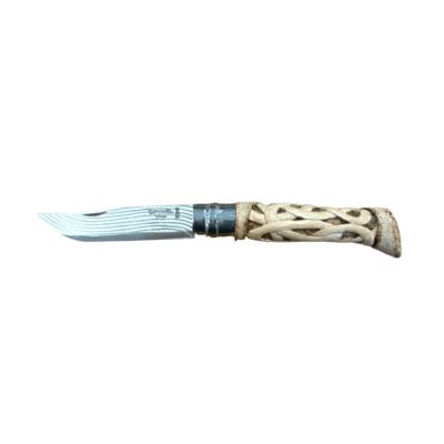 COLTELLO - OPINEL -  N.9 INOX INTRECCIO INTAGLIATO E REALIZZATO A MANO