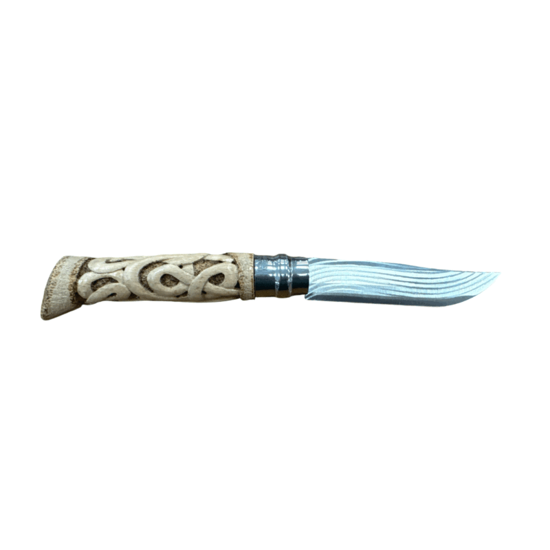COLTELLO - OPINEL -  N.9 INOX INTRECCIO INTAGLIATO E REALIZZATO A MANO - immagine 2