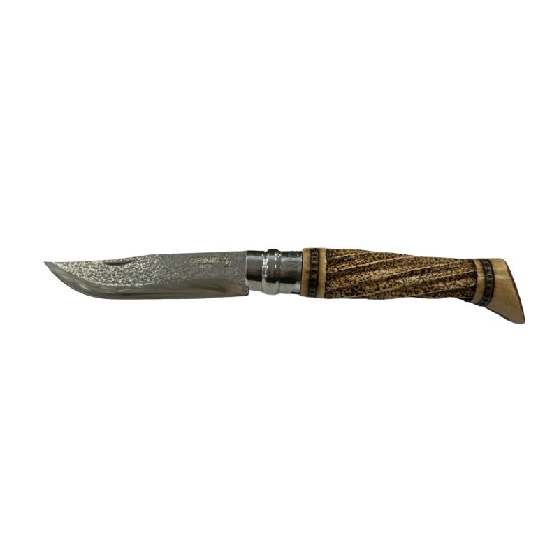 COLTELLO - OPINEL -  N.9 INOX INTAGLIATO/PIROGRAFATO A MANO