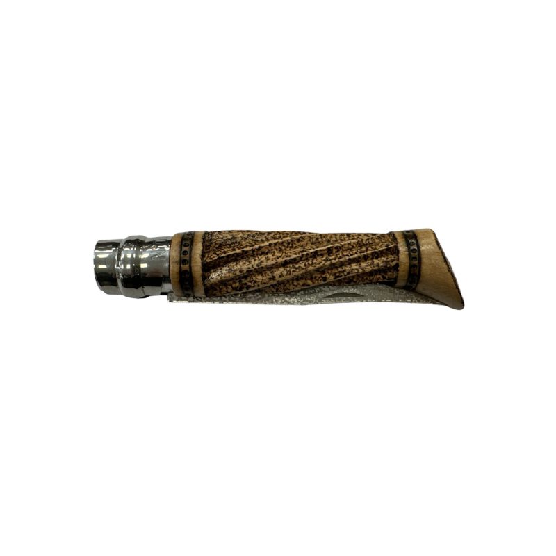 COLTELLO - OPINEL -  N.9 INOX INTAGLIATO/PIROGRAFATO A MANO - immagine 3