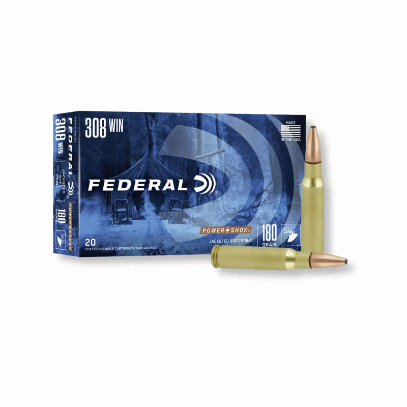 FEDERAL - POWER SHOK JACKETED SOFT POINT CAL. 308 WIN 180GR  -308B