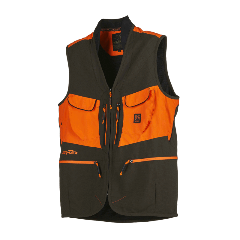 GILET - UOMO - UNIVERS - CACCIA ELASTICIZZATO ALPI Verde/Arancio - immagine 2