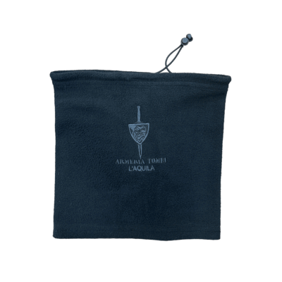 SCALDACOLLO NERO IN PILE LOGO RICAMATO ARMERIA TOMEI