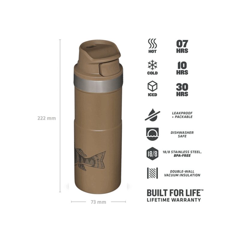 STANLEY - CLASSIC TRIGGER-ACTION TRAVEL MUG 16oz /470ml Peter Perch Tan - immagine 2