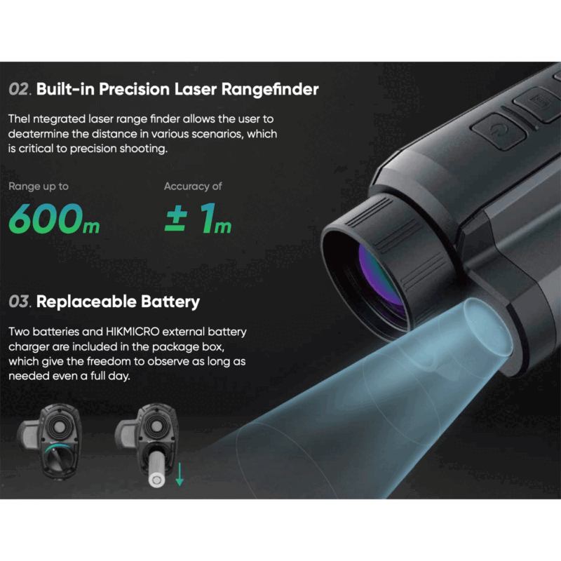 MONOCOLO - HIKMICRO - GRYPHON LRF GH35L THERMAL FUSION 16G 1024X768 Oled Lens 35mm Telemetro - immagine 7