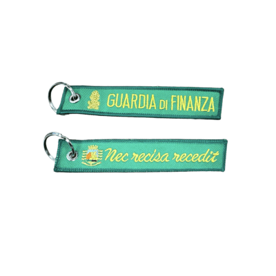 PORTACHIAVI RICAMATO GUARDIA DI FINANZA "NEC RECISA RECEDIT"
