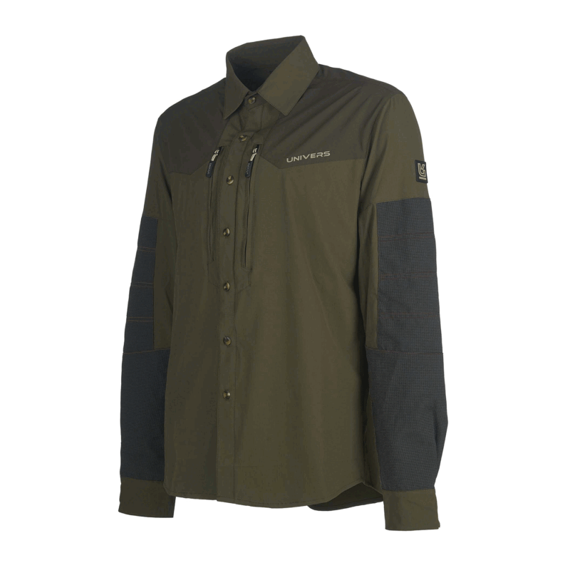 UNIVERS - CAMICIA CORTINA 4-WAY STRETCH VERDE CK-TEX - immagine 3