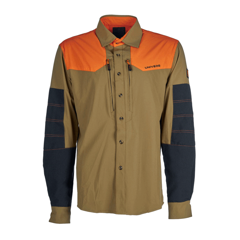 UNIVERS - CAMICIA CORTINA 4-WAY STRETCH BEIGE CK-TEX