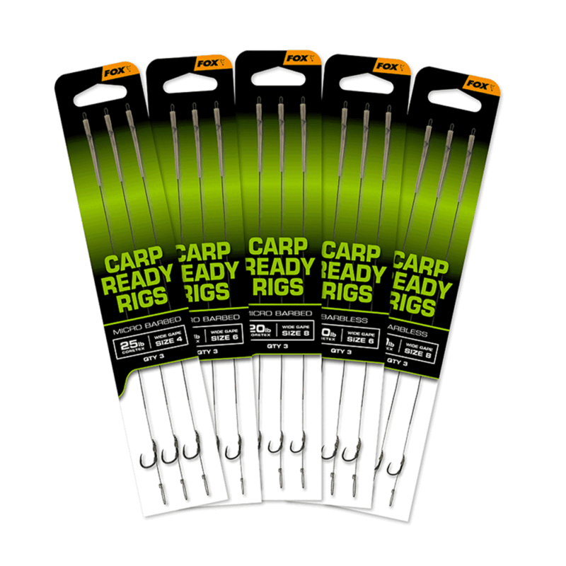 FOX - CARP READY RIGS MICRO BARBED 25lb | Size 2 | CORETEX (3PZ)