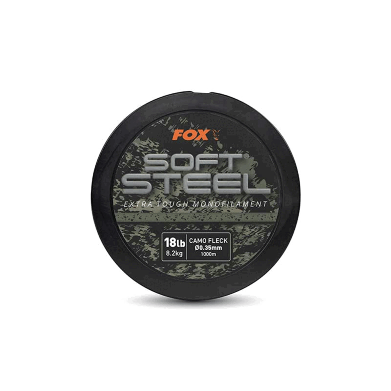 FOX - SOFT STEEL EXTRA TOUGH MONOFILAMENT 18lb 8.2kg CAMO FLECK Ø0.35mm 1000m - immagine 2