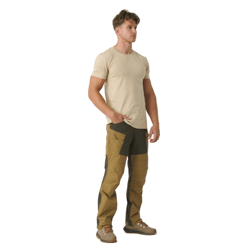 PANTALONI - UOMO - HELIKON-TEX - HYBRID OUTBACK PANTS DuraCanvas/VersaStretch Coyote / Taiga Green A - immagine 2