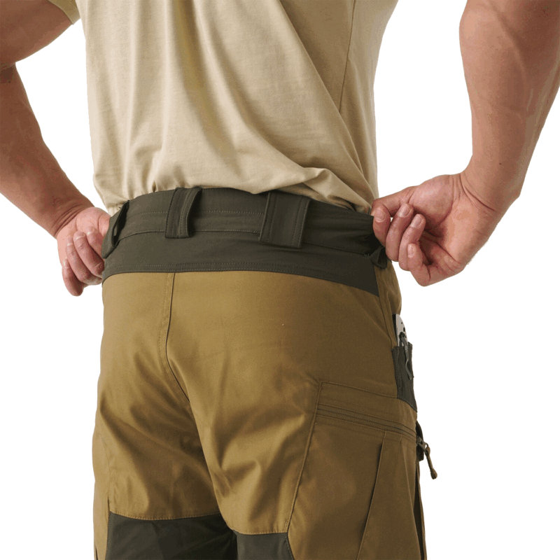 PANTALONI - UOMO - HELIKON-TEX - HYBRID OUTBACK PANTS DuraCanvas/VersaStretch Coyote / Taiga Green A - immagine 3