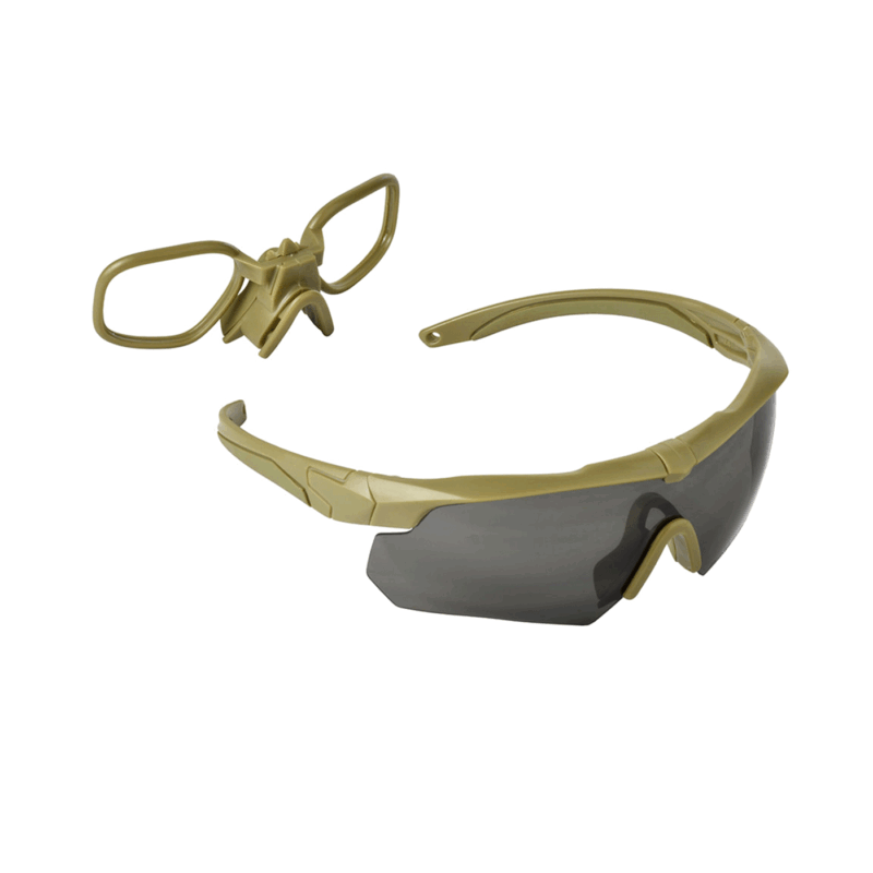 NERG OPENLAND TACTICAL - OCCHIALE BALISTICO KIT 3 LENTI V.2 Coyote Tan - immagine 4