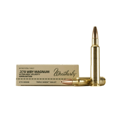 WEATHERBY AMMUNITION - .378 WBY MAGNUM | ULTRA-HIGH VELOCITY | 270GR TRIPLE SHOCK BULLET (20PZ)