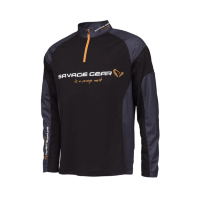 SAVAGE GEAR - TOURNAMENT GEAR SHIRT 1/2 ZIP BLACK INK