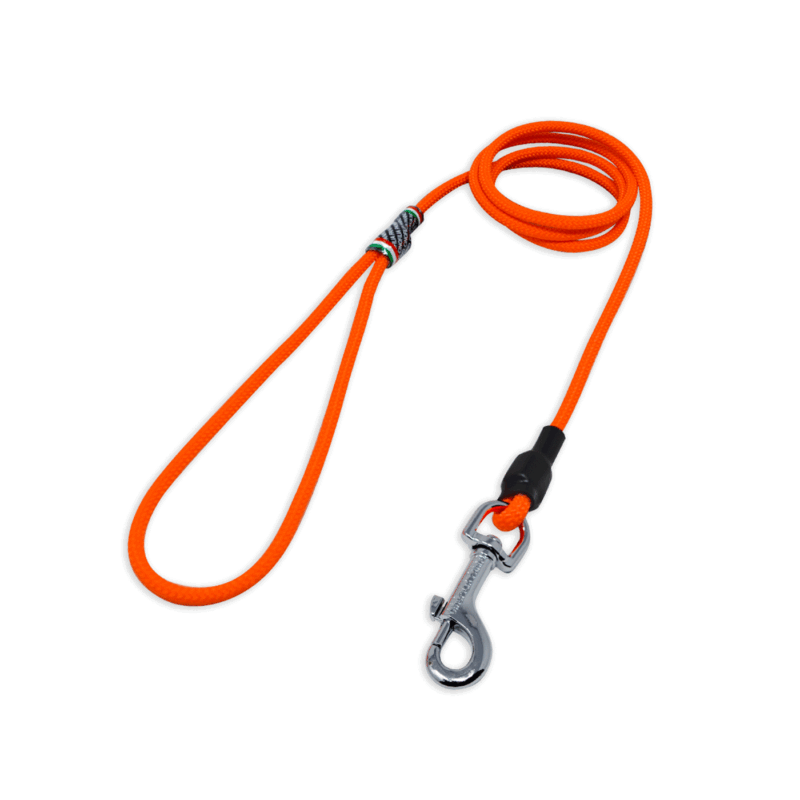 GUINZAGLIO CLASSICO IN CORDINO NAUTICO CON MOSCHETTONE 130cm (ARANCIO)