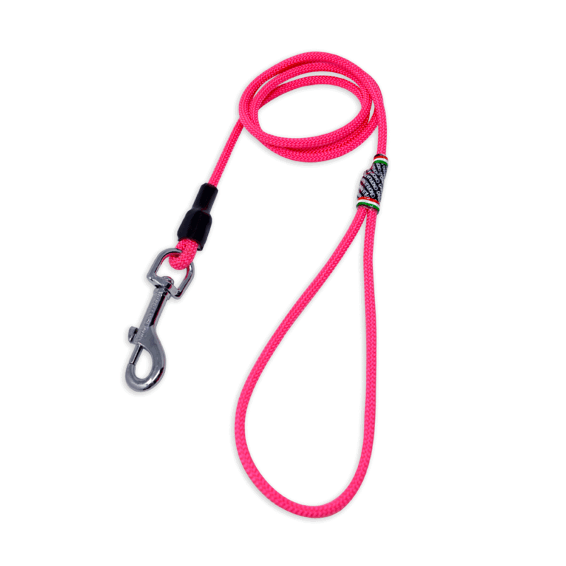 GUINZAGLIO CLASSICO IN CORDINO NAUTICO CON MOSCHETTONE 130cm (ROSA)