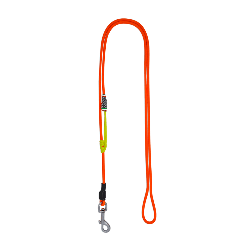 GUINZAGLIO CON MOSCHETTONE REGOLABILE  DA 120CM A 200CM (ARANCIO)