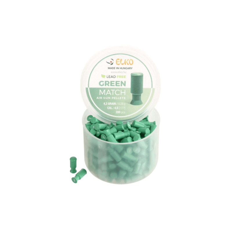 PALLINI ARIA COMPRESSA - ELKO - GREEN MATCH 4,2GR / 0,28g CAL. 4,5 (.177) 200 PZ