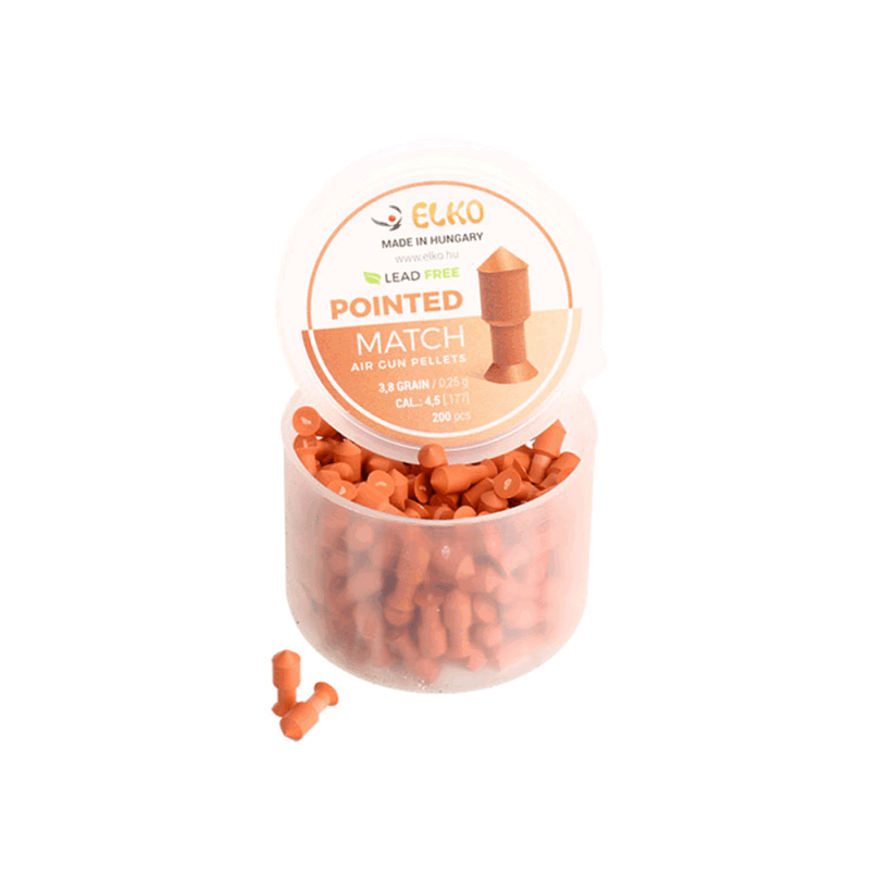 PALLINI ARIA COMPRESSA - ELKO - POINTED MATCH 3,8GR / 0,25g CAL. 4,5 (.177) 200 PZ