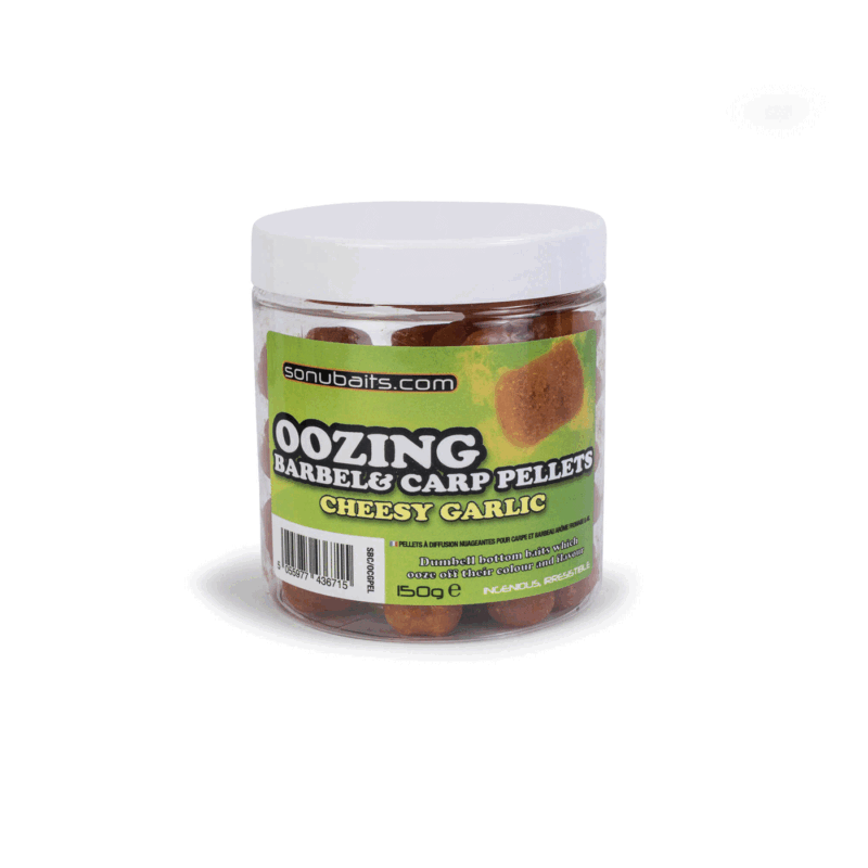 SONUBAITS - OOZING BARBEL & CARP PELLETS Cheesy Garlic 150g