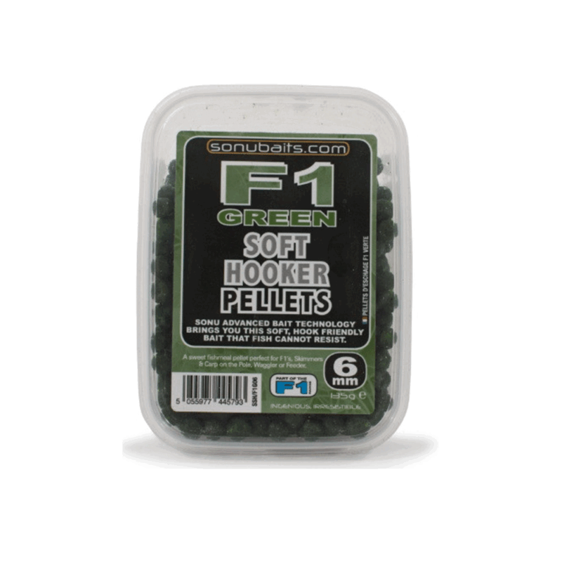 SONUBAITS - F1 GREEN SOFT HOOKER PELLETS 135g