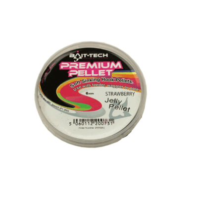 BAIT-TECH - PREMIUM PELLET SOFT SINKING HOOK PELLETS 6MM STRAWBERRY JELLY PELLET 125ml